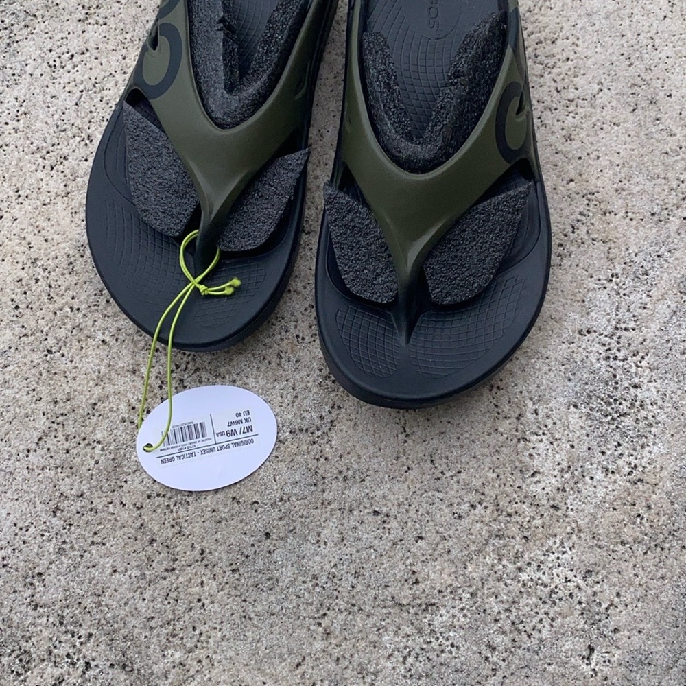 OOFS tactical green recovery sandals